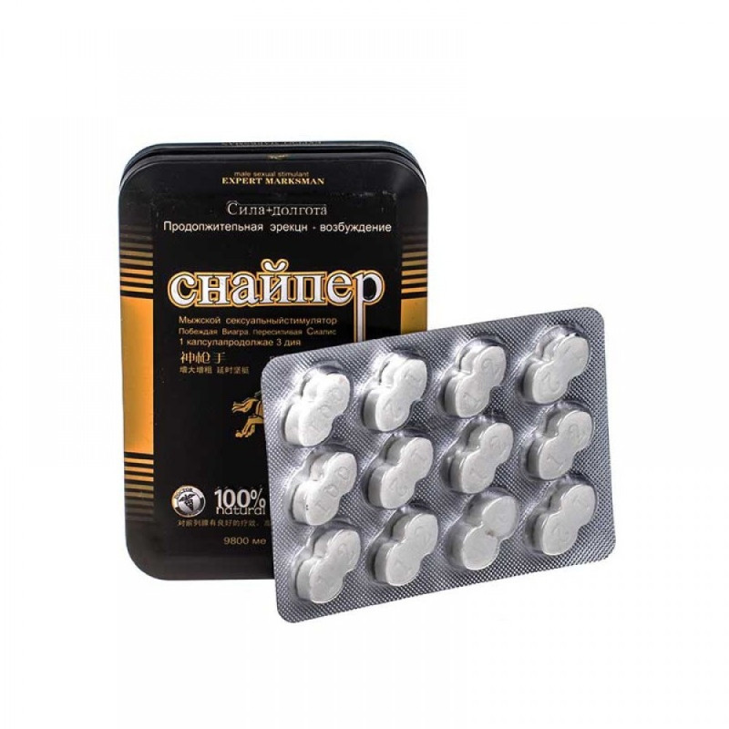 Таблетки для потенции Снайпер 12шт Таблетки для потенции Снайпер 12шт