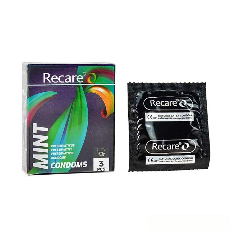 Holographic Recare Ultra Thin Mint Condoms 3шт, ультратонкі, аромат: м'ята