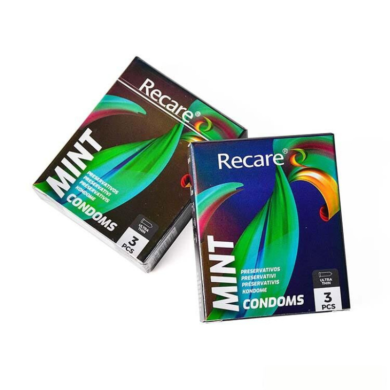 Holographic Recare Ultra Thin Mint Condoms 3шт, ультратонкі, аромат: м'ята