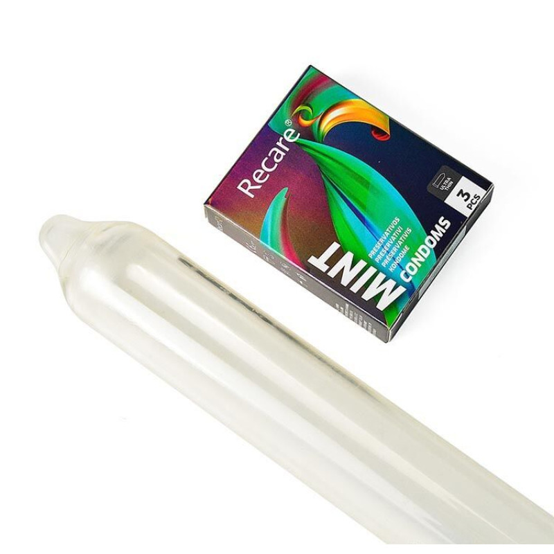 Holographic Recare Ultra Thin Mint Condoms 3шт, ультратонкі, аромат: м'ята