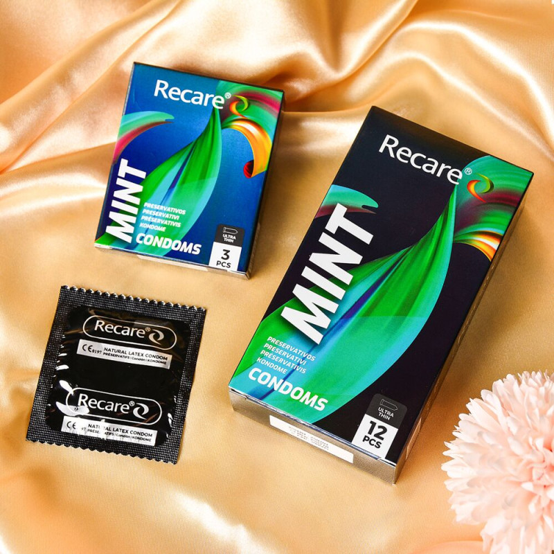 Holographic Recare Ultra Thin Mint Condoms 12шт, ультратонкі, аромат: м'ята