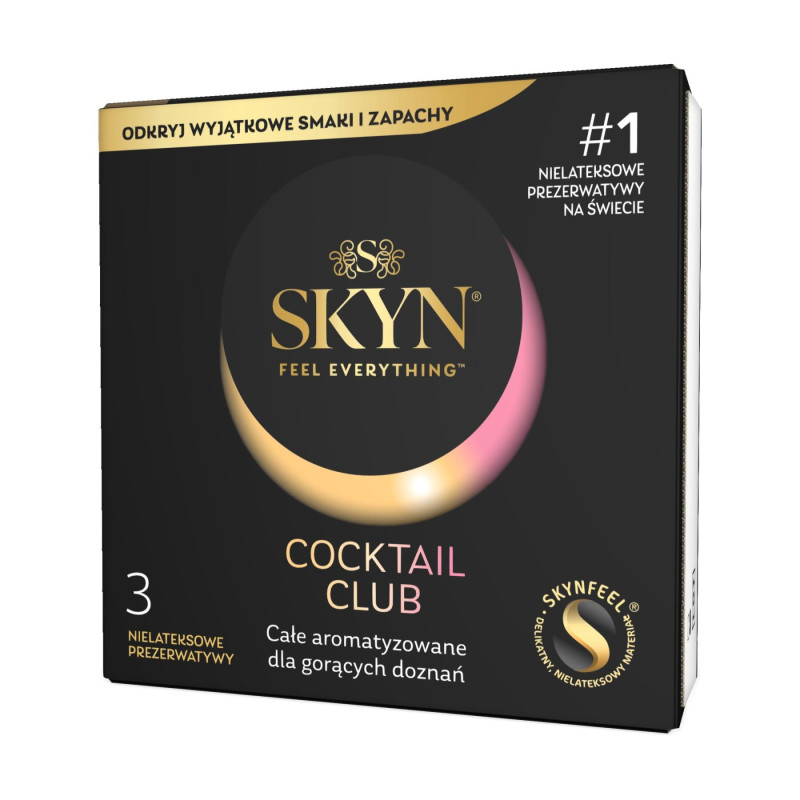 Презервативы SKYN Cocktail Club 3 шт, вкусы Pina Colada, Cherry Sunrise и Passion Daiquiri
