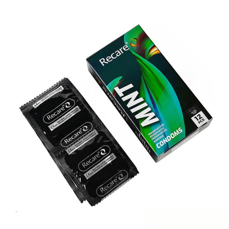 Holographic Recare Ultra Thin Mint Condoms 12шт, ультратонкі, аромат: м'ята