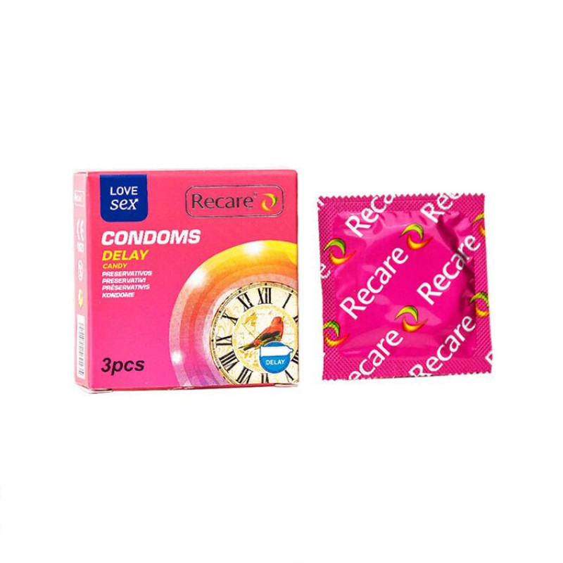 Recare Delay Candy Condoms 3 шт, пролонгувальний ефект, цукерковий аромат