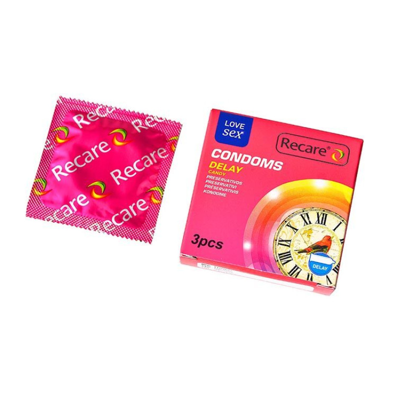 Recare Delay Candy Condoms 3 шт, пролонгувальний ефект, цукерковий аромат