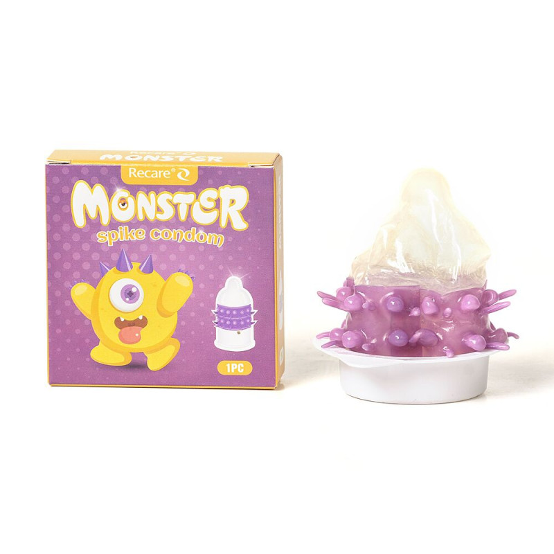 Recare Yellow Monster Spike Condom (з рядами пухирців та шипів)