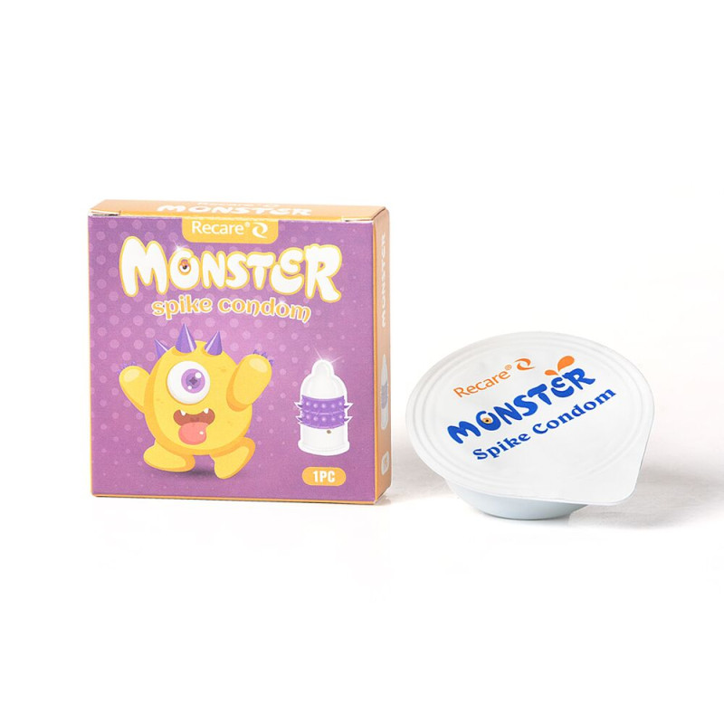 Recare Yellow Monster Spike Condom (з рядами пухирців та шипів)