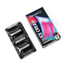 Holographic Recare Ice Cream Big Dotted Condoms 12 шт, з пухирцями, аромат: морозиво