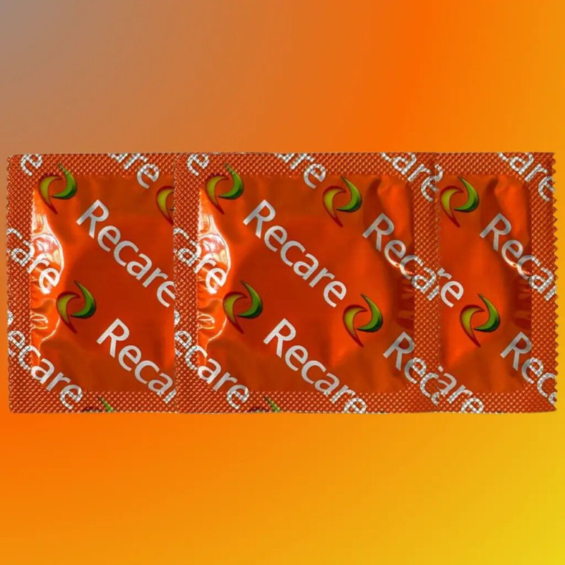 Recare Color Fruit Flavour Condoms 3 шт, аромати: м'ята, банан, полуниця