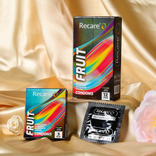 Holographic Recare Fruit Flavour Condoms 12 шт, аромати: м'ята, банан, полуниця