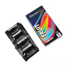 Holographic Recare Fruit Flavour Condoms 12 шт, аромати: м'ята, банан, полуниця