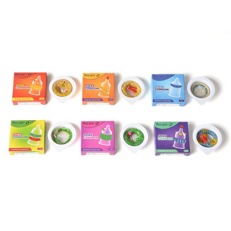 Recare Spike Condom Purple (з вусиками та рядами шипів)