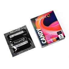Holographic Recare Delay Candy Condoms 3 шт, пролонгувальний ефект, цукерковий аромат