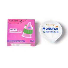 Recare Spike Condom Pink (з кульками та рядами шипів)