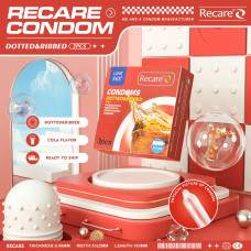 Recare Cola Dotted&Ribbed Condoms 3 шт, з пухирцями та ребрами, аромат: Кола