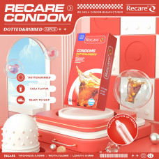 Recare Cola Dotted&Ribbed Condoms 12 шт, з пухирцями та ребрами, аромат: Кола