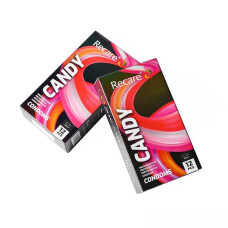 Holographic Recare Delay Candy Condoms 12 шт, пролонгувальний ефект, цукерковий аромат