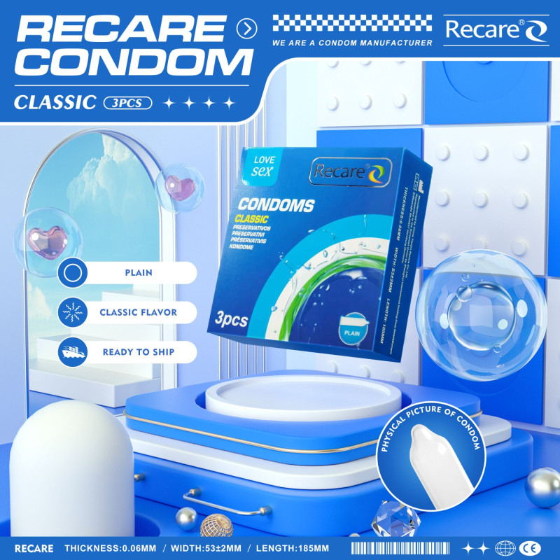 Recare Classic Condoms 3 шт, класичні