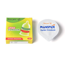 Recare Spike Condom Green (з рядами шипів)
