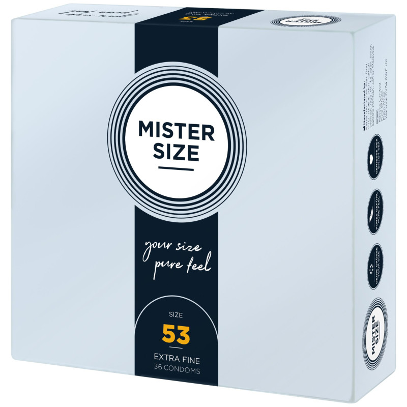 Mister Size – pure feel – 53 (36 condoms), толщина 0,05 мм Mister Size – pure feel – 53 (36 condoms), толщина 0,05 мм