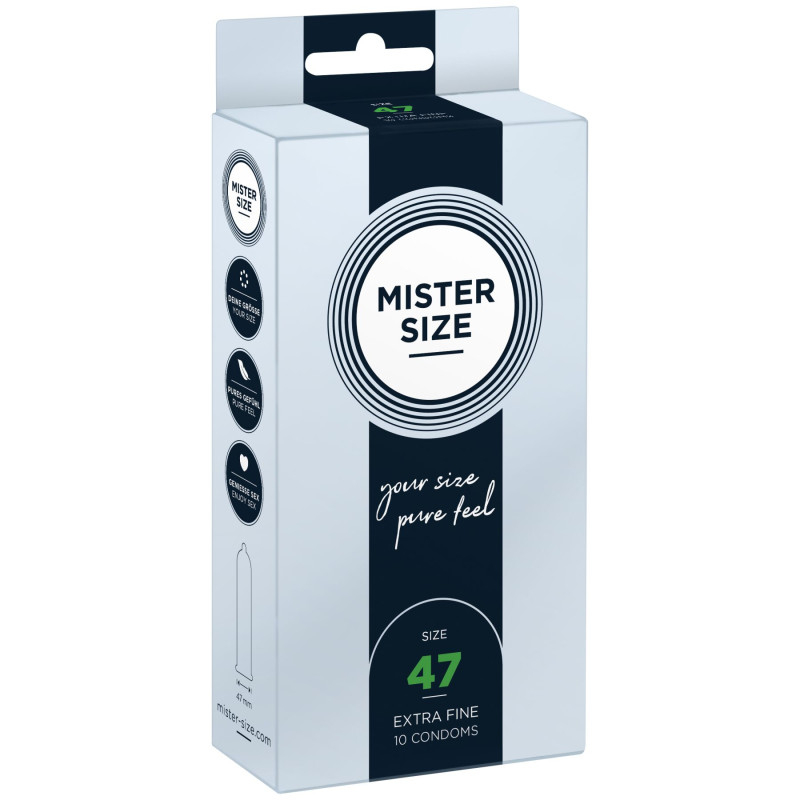 Mister Size – pure feel – 47 (10 condoms), толщина 0,05 мм Mister Size – pure feel – 47 (10 condoms), толщина 0,05 мм