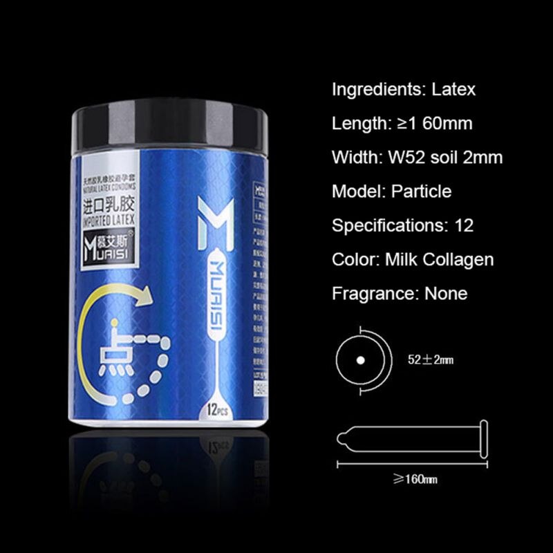 Muaisi Blue с повышенным количеством смазки с пузырьками 0.02 мм, 12 шт. Muaisi Blue с повышенным количеством смазки с пузырьками 0.02 мм, 12 шт.