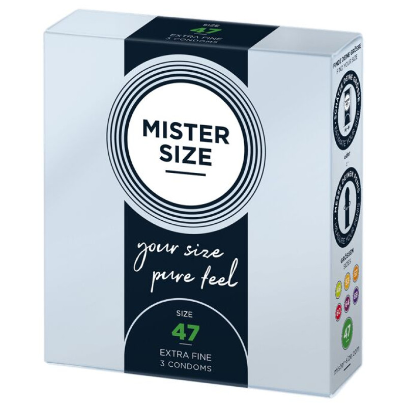 Mister Size – pure feel – 47 (3 condoms), толщина 0,05 мм Mister Size – pure feel – 47 (3 condoms), толщина 0,05 мм