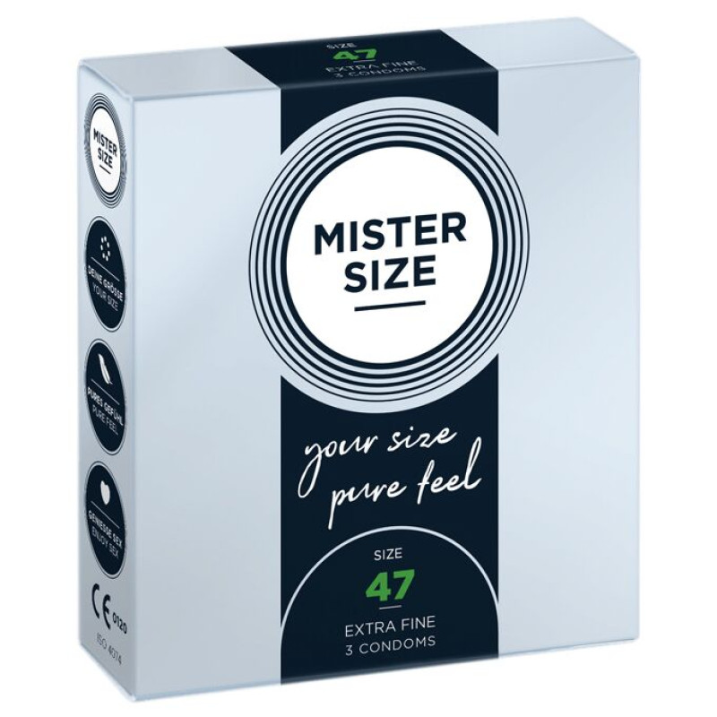 Mister Size – pure feel – 47 (3 condoms), толщина 0,05 мм Mister Size – pure feel – 47 (3 condoms), толщина 0,05 мм