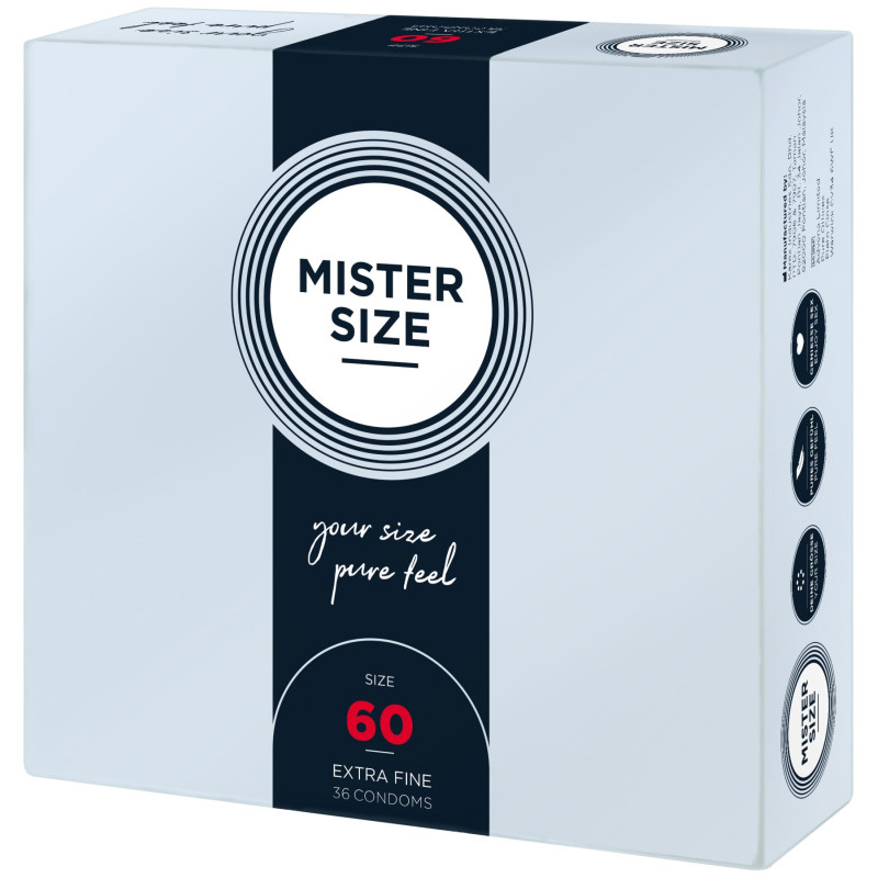 Mister Size – pure feel – 60 (36 condoms), толщина 0,05 мм