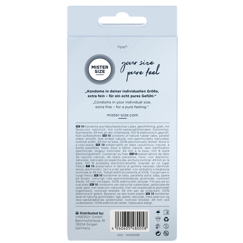 Mister Size – pure feel – 49 (10 condoms), толщина 0,05 мм Mister Size – pure feel – 49 (10 condoms), толщина 0,05 мм