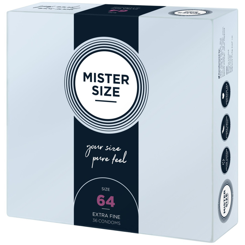 Mister Size – pure feel – 64 (36 condoms), толщина 0,05 мм Mister Size – pure feel – 64 (36 condoms), толщина 0,05 мм