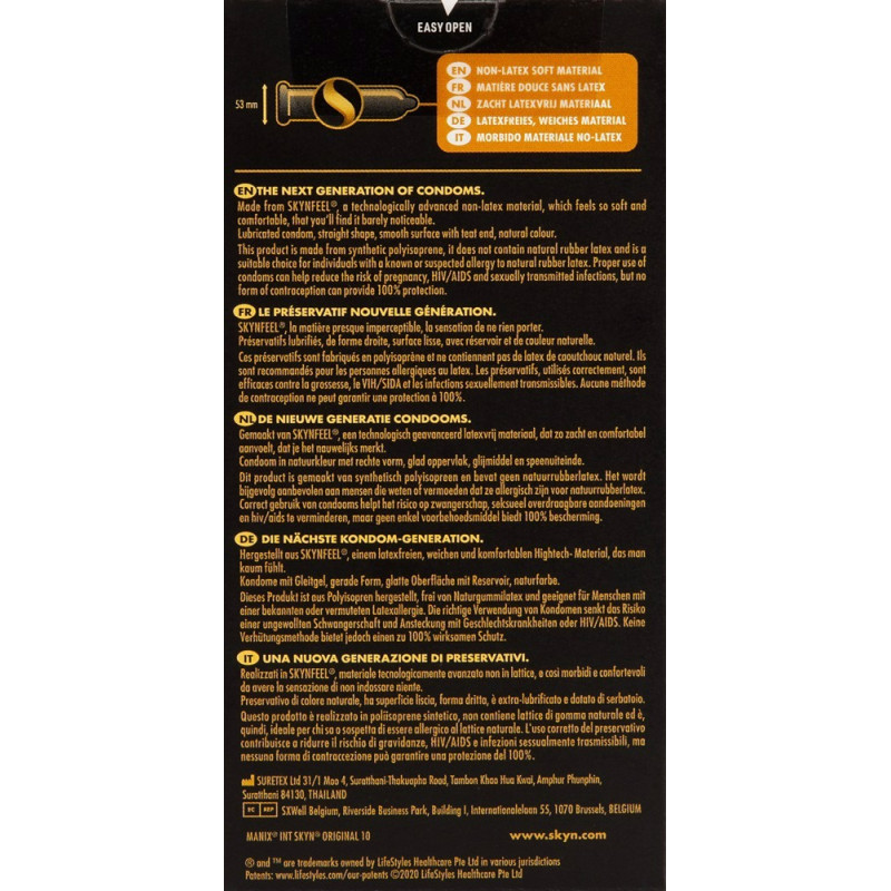 Безлатексный SKYN Original 10 шт Безлатексный SKYN Original 10 шт