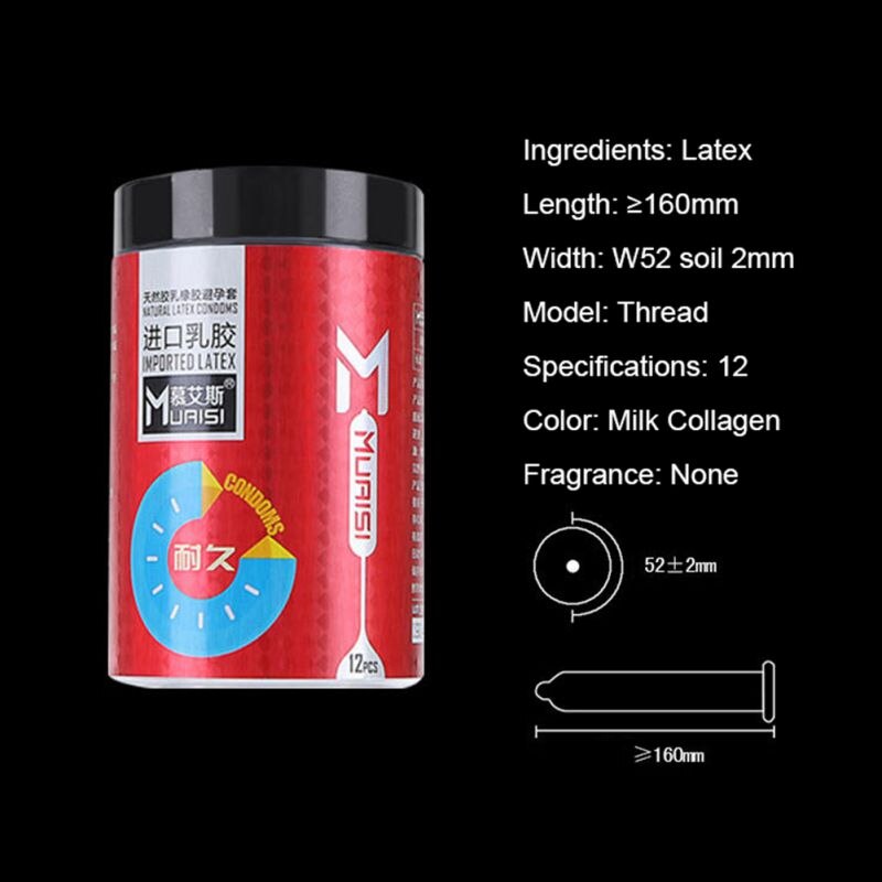 Muaisi Red с повышенным количеством смазки и ребрышками 0.02 мм, 12 шт Muaisi Red с повышенным количеством смазки и ребрышками 0.02 мм, 12 шт