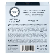 Mister Size – pure feel – 57 (3 condoms), толщина 0,05 мм