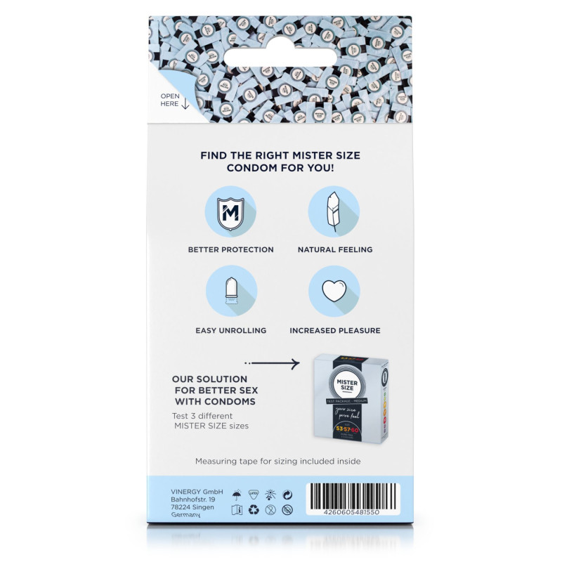 Набір Mister Size test-set 53–57–60, 3 розміри + лінійка, товщина 0,05 мм Набір Mister Size test-set 53–57–60, 3 розміри + лінійка, товщина 0,05 мм