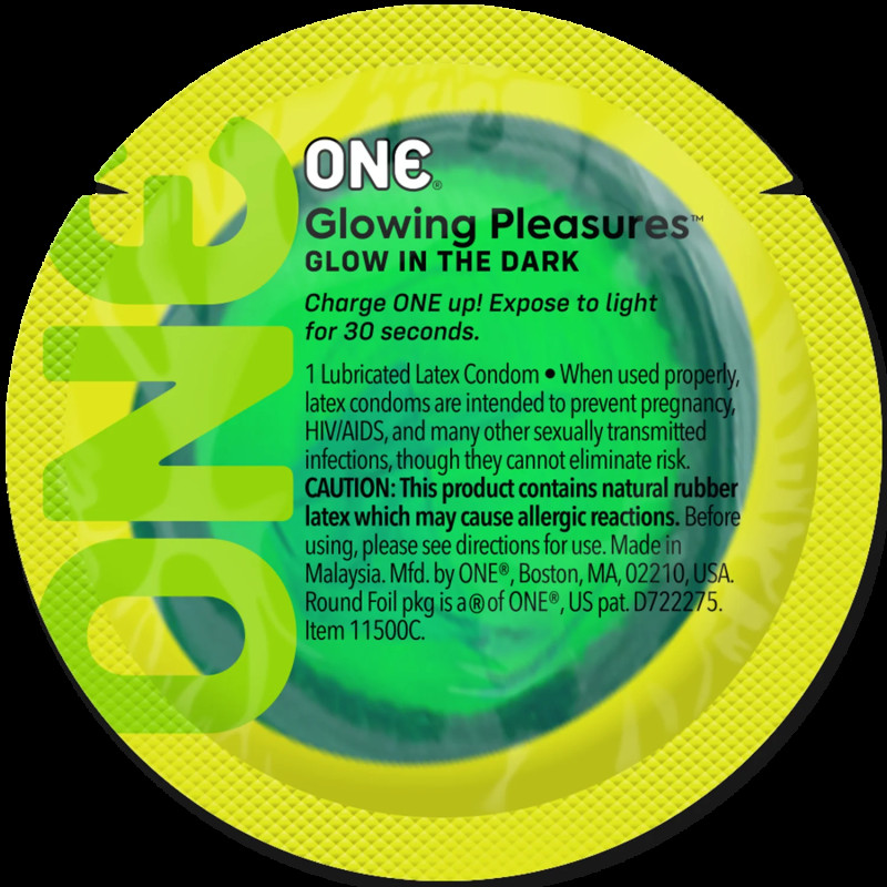 ONE Glowing Pleasures, 100 шт, світяться в темряві, зі змазкою, паковання-тубус