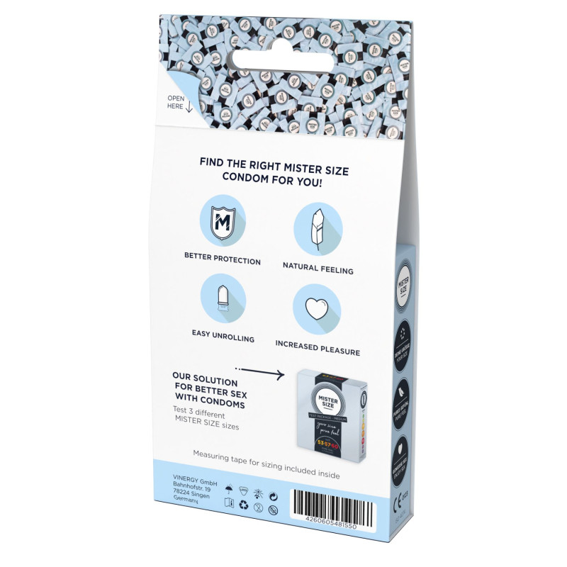 Набір Mister Size test-set 53–57–60, 3 розміри + лінійка, товщина 0,05 мм