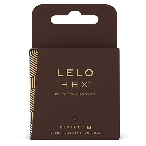 LELO HEX Condoms Respect XL 3 Pack, тонкие и суперпрочные, увеличенный размер