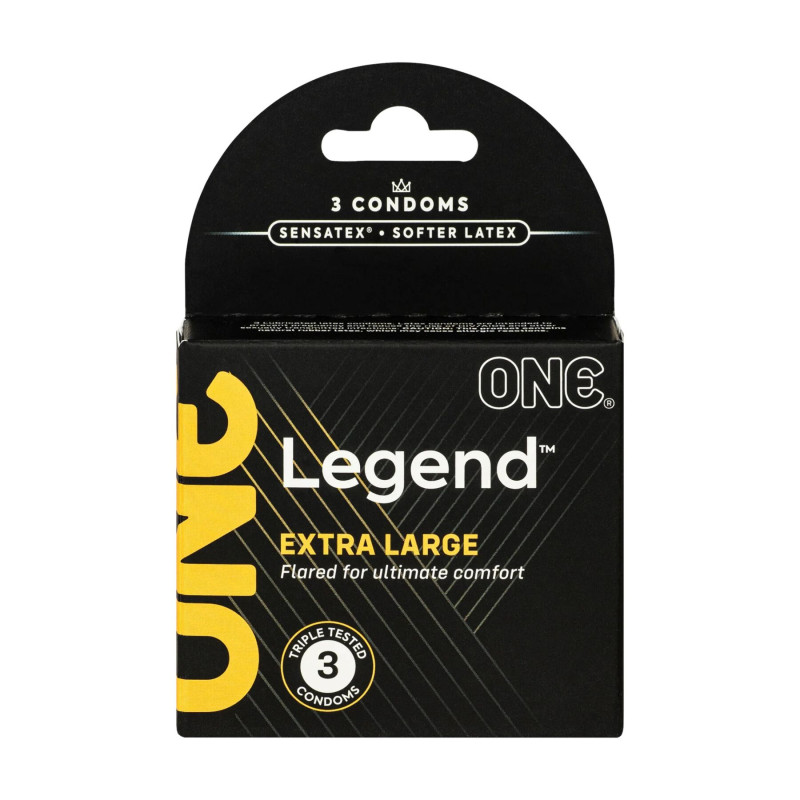 ONE Legend XL, 3 шт, увеличенный размер, расширение на конце, картонная упаковка ONE Legend XL, 3 шт, увеличенный размер, расширение на конце, картонная упаковка