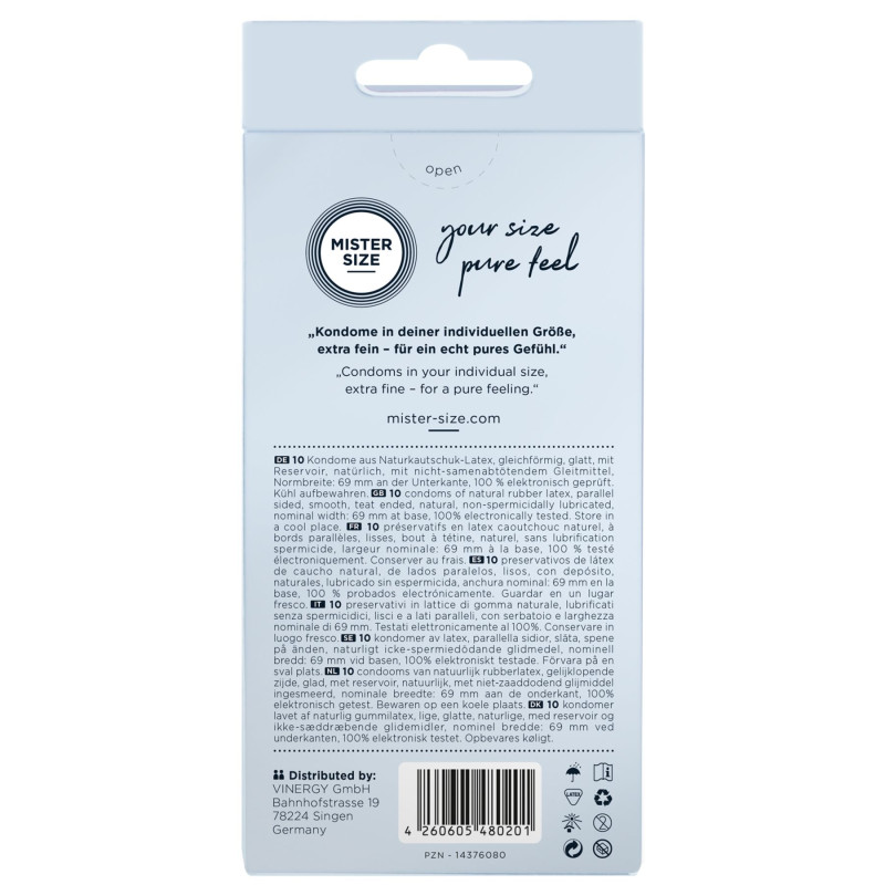 Mister Size – pure feel – 69 (10 condoms), толщина 0,05 мм Mister Size – pure feel – 69 (10 condoms), толщина 0,05 мм