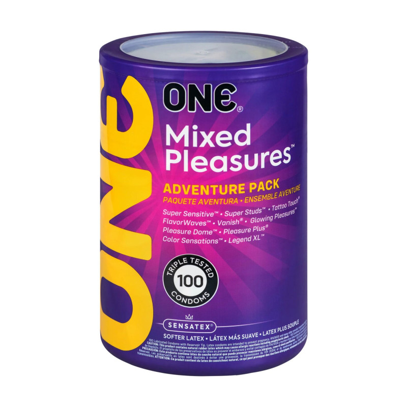 Набор ONE Mixed Pleasures, 100 шт, 10 видов, упаковка-тубус