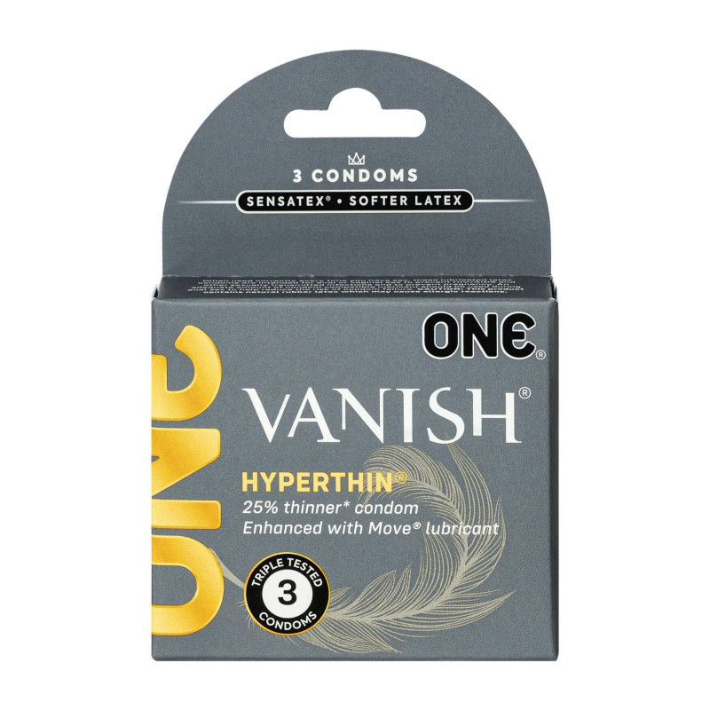 ONE Vanish Hyperthin, 3 шт, ультратонкие, со смазкой, картонная упаковка
