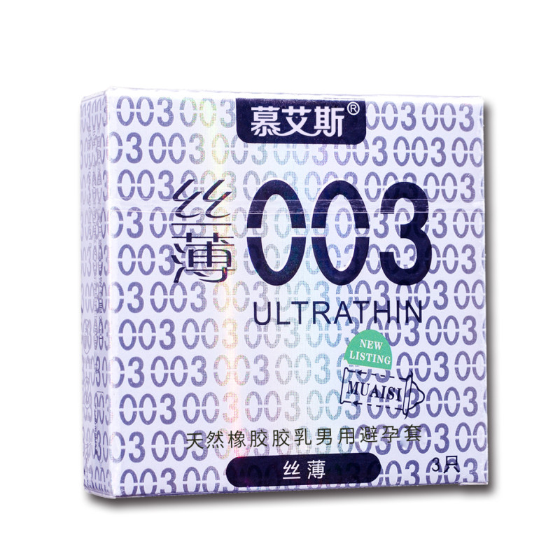 Muaisi Silver з ребристою текстурою 0,03 мм, 3 шт Muaisi Silver з ребристою текстурою 0,03 мм, 3 шт