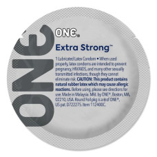 ONE Extra Strong, 1 шт, расширенная форма, со смазкой, подходит для анального секса
