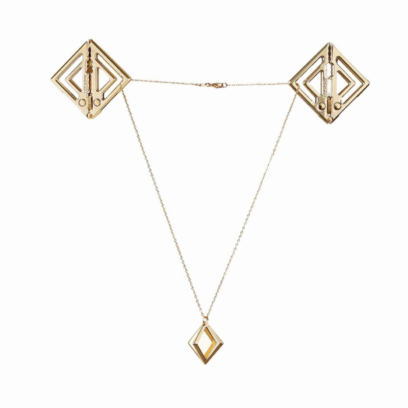 Затискачі для сосків з легкої підвіскою LOCKINK Adjustable Nipple Clamps with Light Pendant - Golden